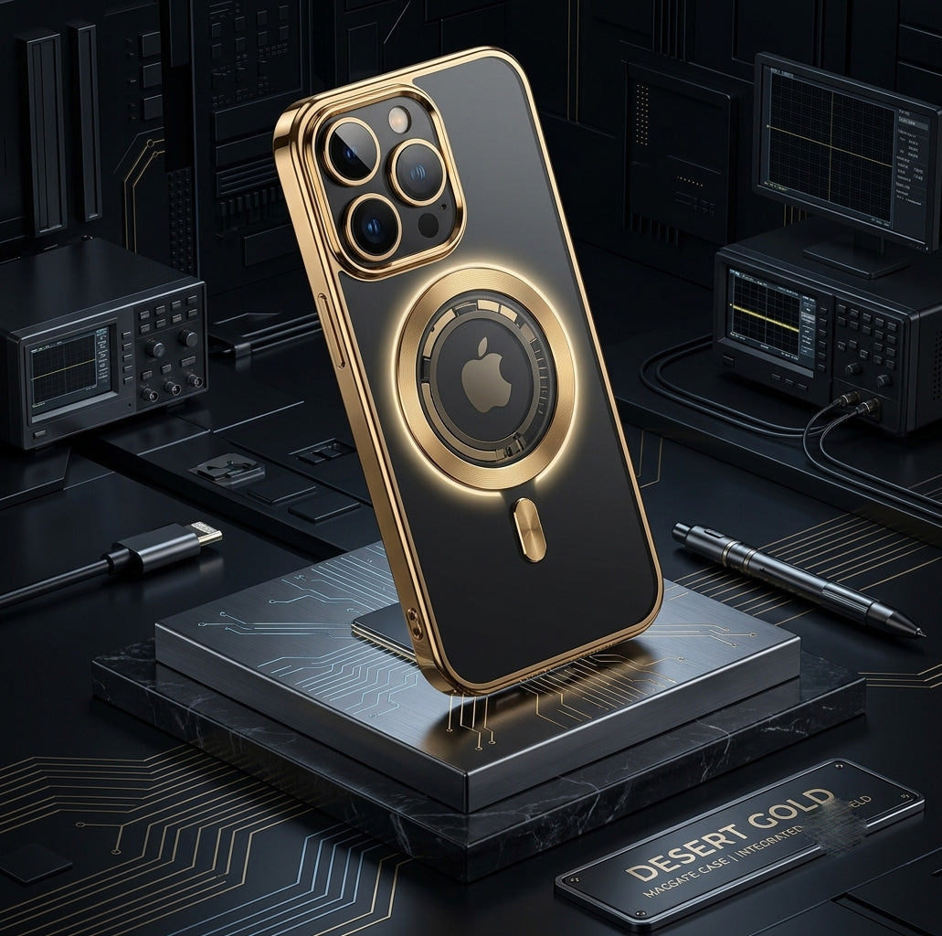 Desert Gold Clear Magnetic iPhone Case with Lens Guard