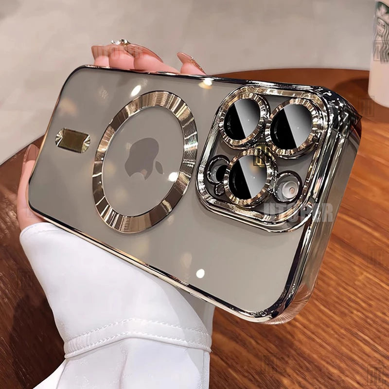 Desert Gold Clear Magnetic iPhone Case with Lens Guard