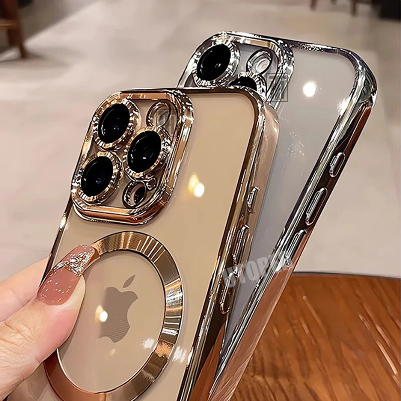 Desert Gold Clear Magnetic iPhone Case with Lens Guard