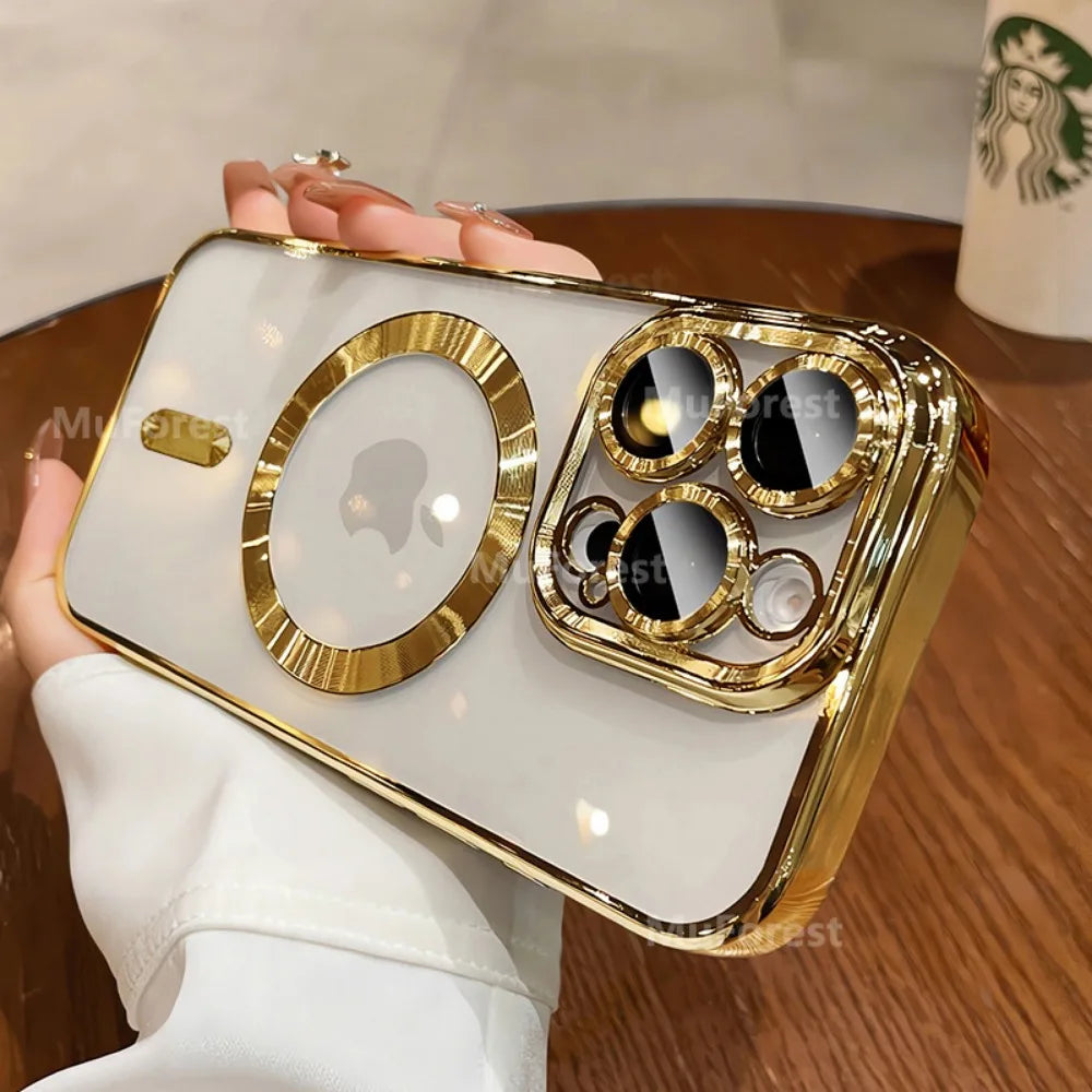 Desert Gold Clear Magnetic iPhone Case with Lens Guard